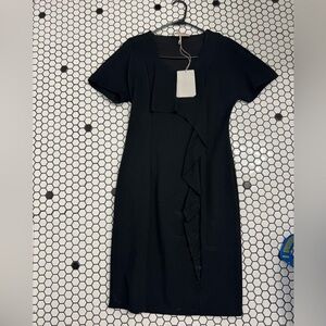 NWT Emilio Pucci Black Dress with ruffle size 40